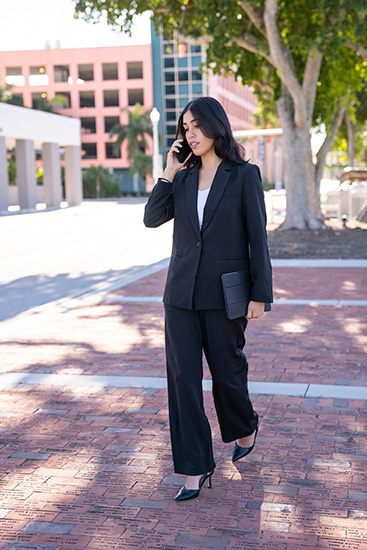 Melissa working for clients on the go.